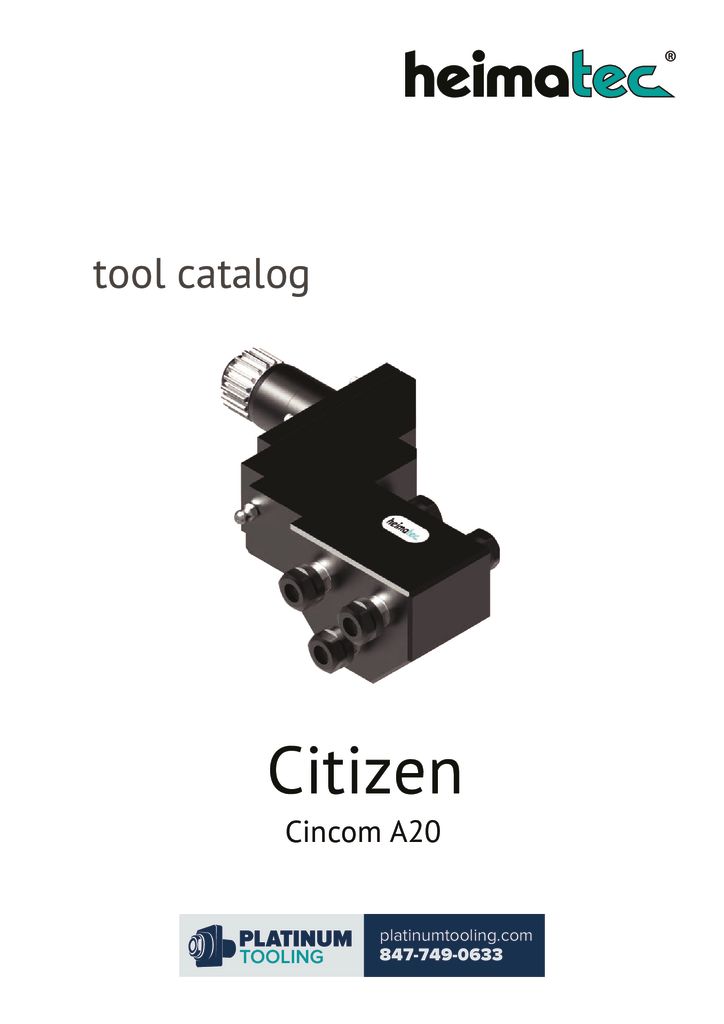 Citizen A20 Heimatec Catalog for Live and Static Tools