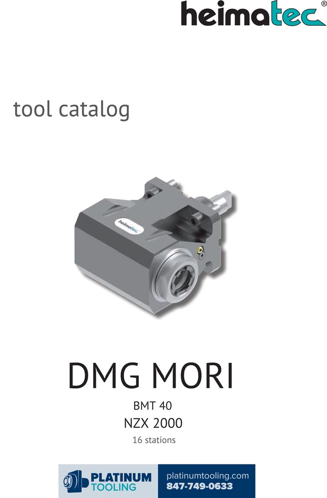 DMG Mori NZX 2000-16 Stat BMT 40 Heimatec Catalog for Live and Static Tools