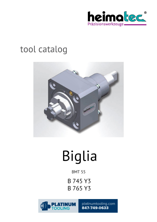 Biglia B 745-765 Y3 BMT 55 Heimatec Catalog for Live and Static Tools