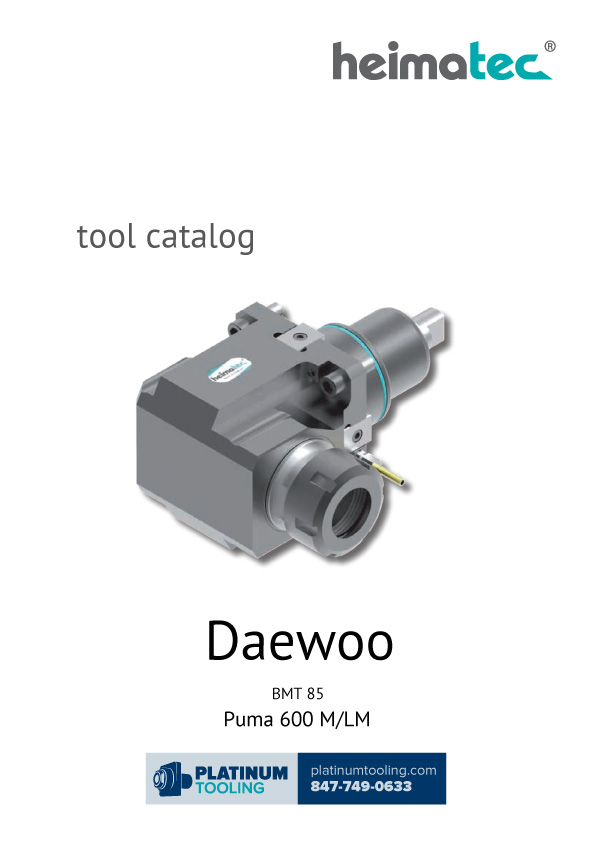 Daewoo Puma 600 M-LM BMT 85 Heimatec Catalog for Live and Static Tools