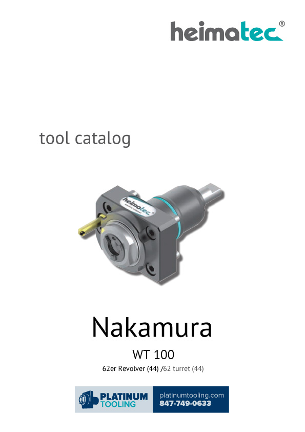 Nakamura WT 100 Heimatec Catalog for Live and Static Tools